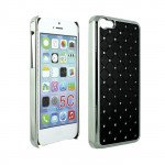 Wholesale iPhone 5C Star Diamond Chrome Case (Black)
